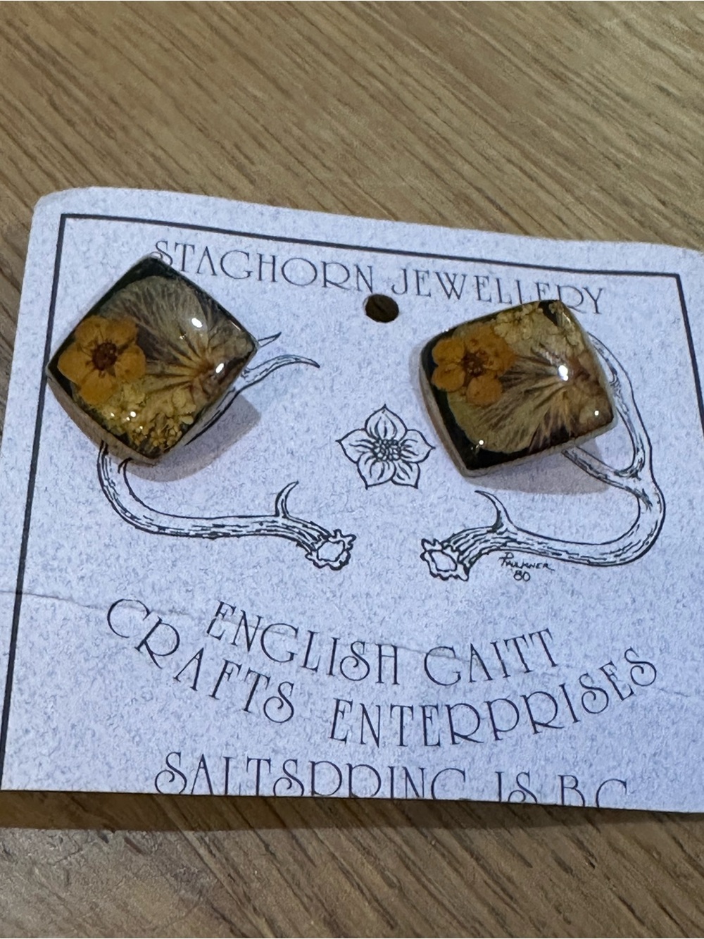 Staghorn Jewellery Yellow Floral Resin Stud Earrings